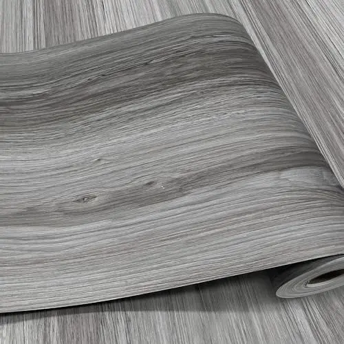 AUXUA grey wood grain vinyl flooring in roll form