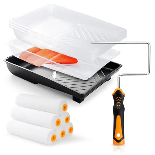 HANJKINZ 6-inch foam paint roller kit with tray and liners