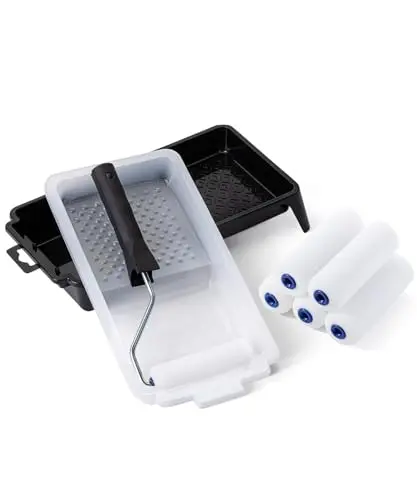 Bates 4-inch foam paint roller set with tray and liner