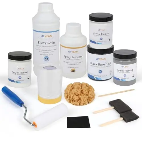 LIFVEAN Epoxy Countertop Paint kit with glossy finish
