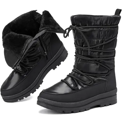 Mid Calf Lace-Up Winter Boot