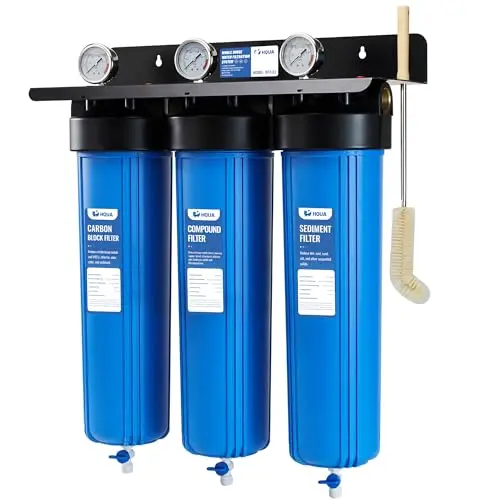 HQUA 3-stage whole house water filtration system with heavy metal reduction