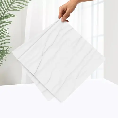 20 Tiles, 12"x12" White Marble