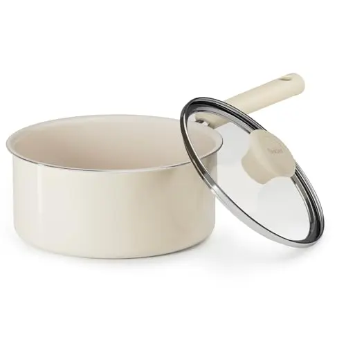 REDCHEF cream ceramic saucepan with lid