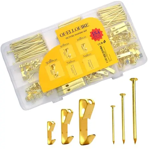 Complete gold multi-weight wall hook kit