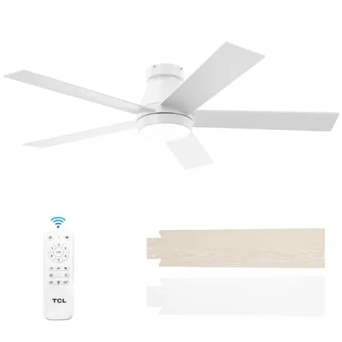Quiet Modern White Fan with Light