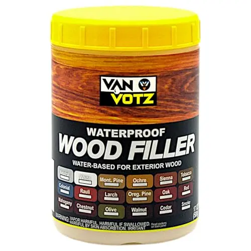 VAN VOTZ cedar-colored waterproof wood filler in bottle