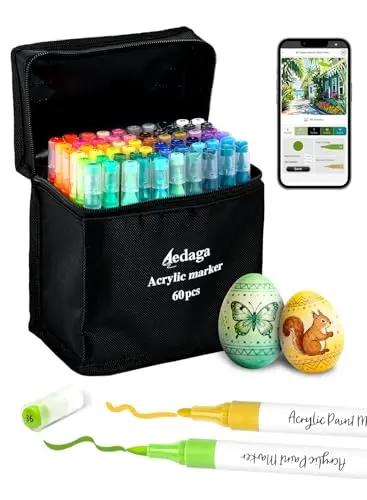 YHC 60 colors acrylic paint pens with dual tips