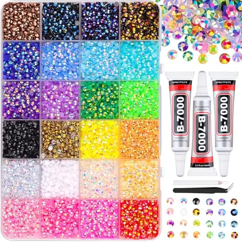 Mixed-Color Gems & B7000 Glue Combo Set