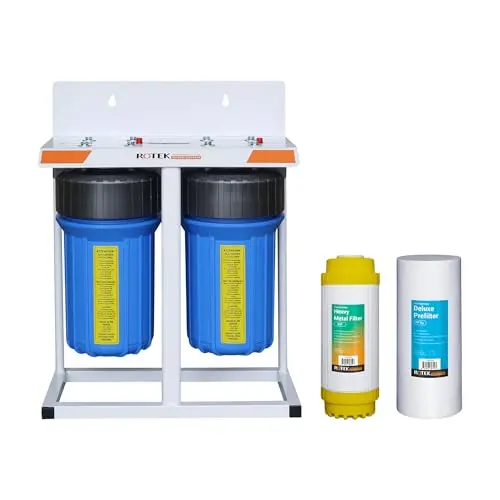 Rotek 2-stage whole house water filtration system with sediment and KDF filters