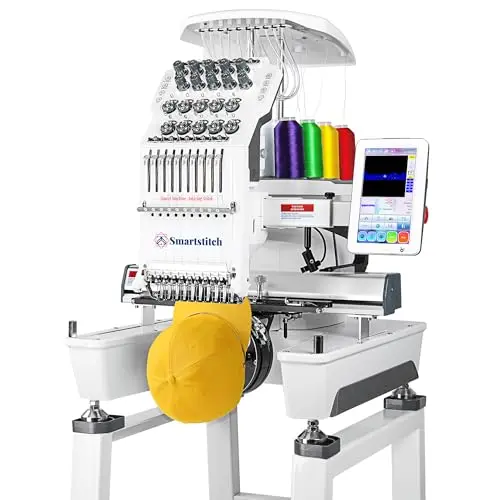 Smartstitch S-1001 upgraded embroidery machine with 10 needles and 7-inch touchscreen