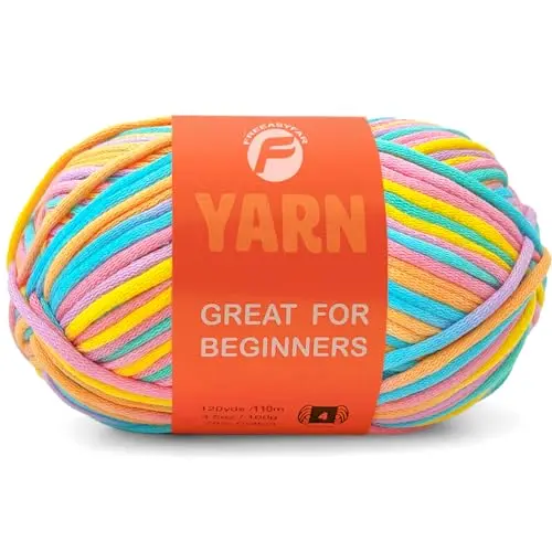 FREEASYFAR pastel beginner yarn kit with crochet hook and accessories
