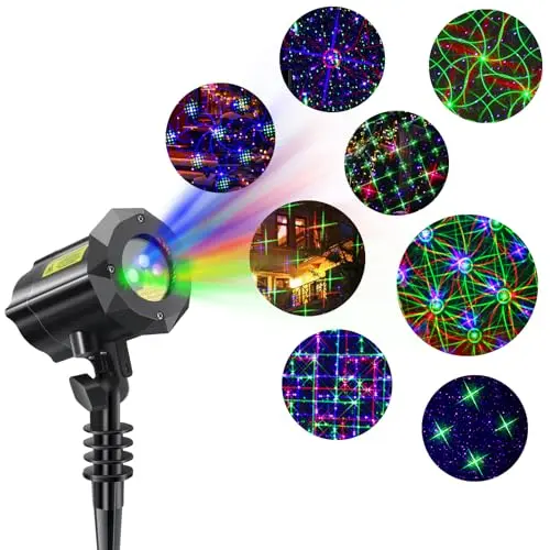 Poeland RGB laser projector with security lock for garden and outdoor use