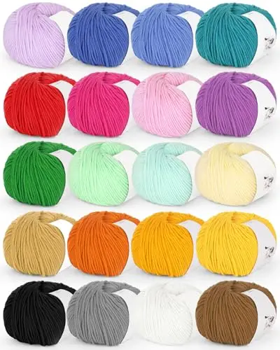 Katech 20-skein cotton acrylic blend yarn assortment
