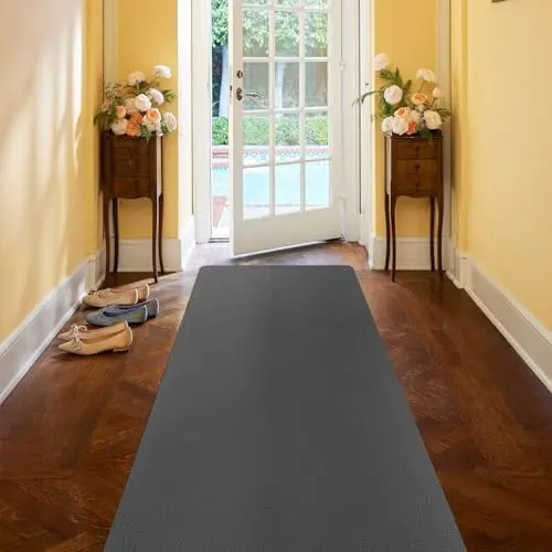 FURKIT vinyl runner rug in dark gray