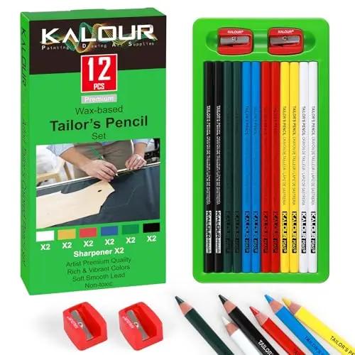 Kalour tailors pencil set with six colors and two sharpeners