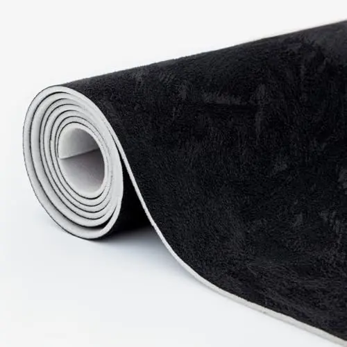 Babnecl black suede headliner fabric with foam backing in tube packaging