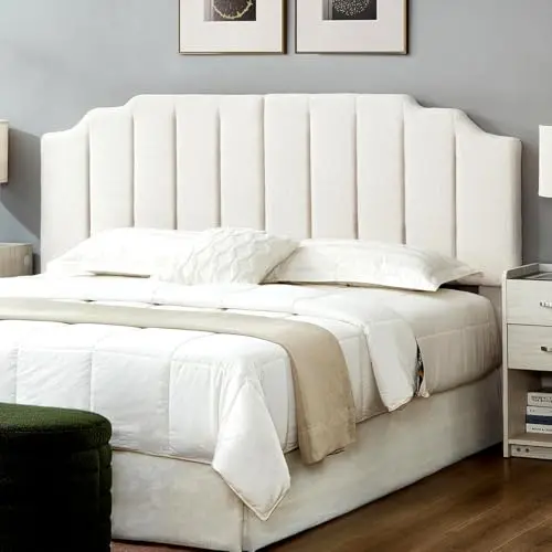 White Teddy Fabric, Modern Channel, Stepped Silhouette