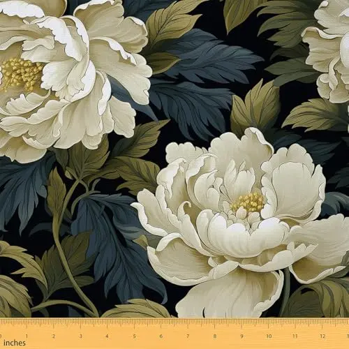 Erosebridal peony pattern waterproof upholstery fabric in yellow and green