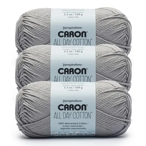 Caron All Day Cotton Yarn in Light Gray