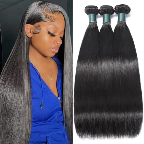 Great Grace straight human hair bundles in natural black color