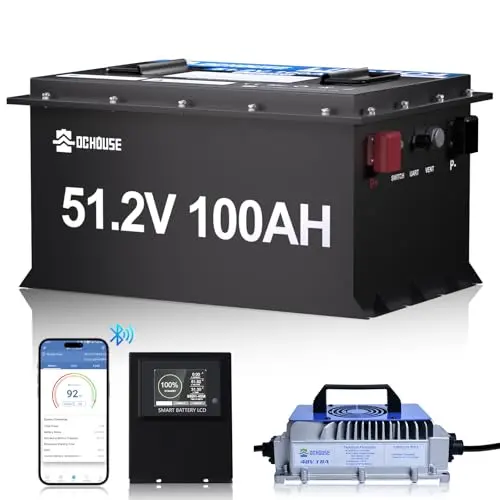 Sturdy Metal Case LiFePO4 Battery with Bluetooth & LCD