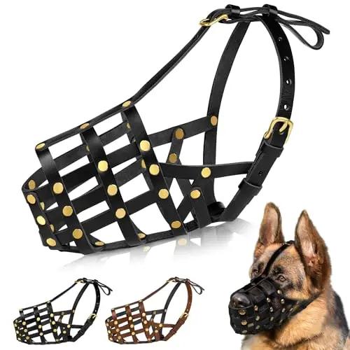 Genuine Leather, Secure Fit, Large Breeds