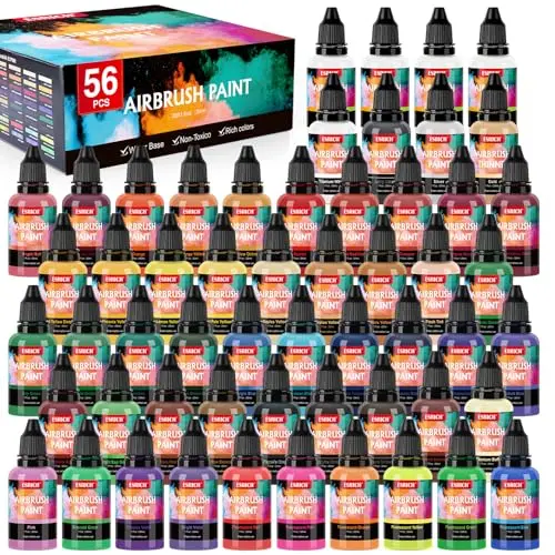 ESRICH Airbrush Paint Set with 52 colors and thinner for model painting