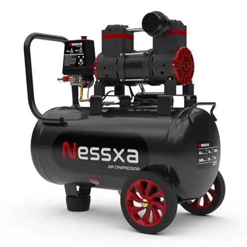 Nessxa 8 gallon ultra quiet air compressor for spray painting