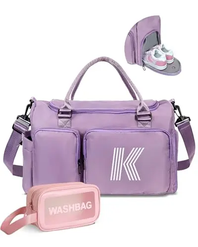 Travel bag with initials & roomy organization