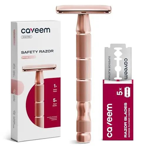 Safety Razor with 5 Stainless Blades