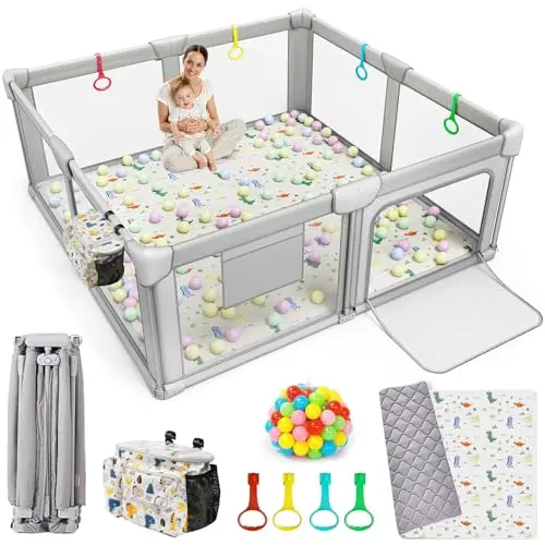 71"x59" XL Playard with Mat & Portable Design