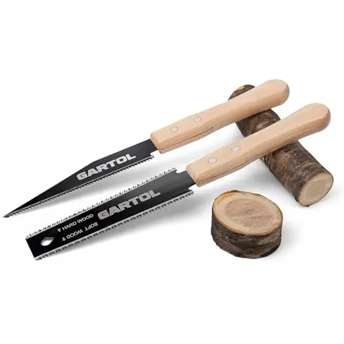 GARTOL 2-piece Japanese hand saw set with flush cut and double-edged saws