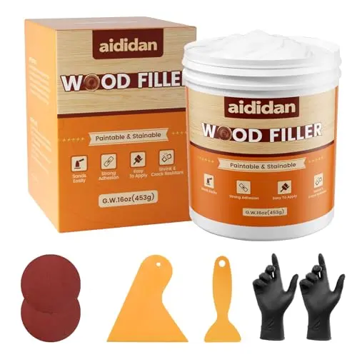 AIDIDAN white wood filler with applicators and sandpaper