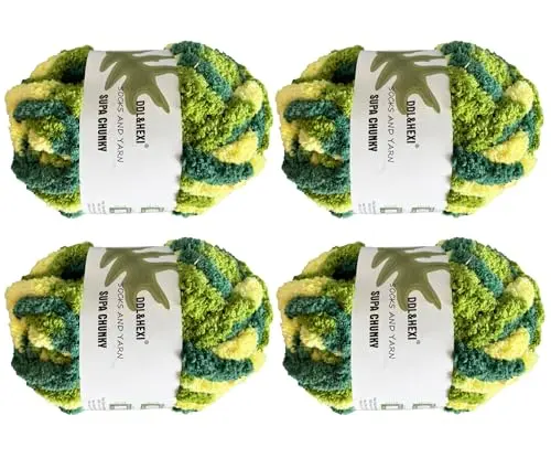 DDL&HEXI Super Chenille Chunky Yarn showing jumbo size for arm knitting