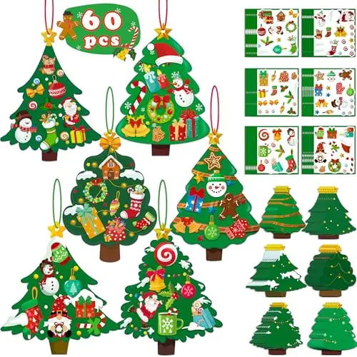 80UncleKimby Christmas tree ornament craft kit with stickers