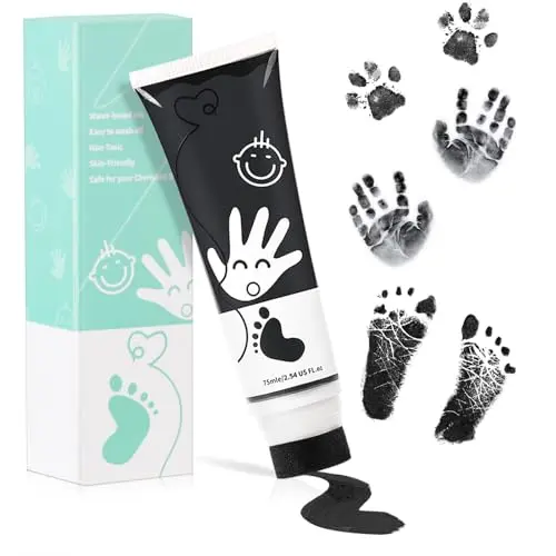 Sortnic black baby hand and footprint ink with sponge applicator