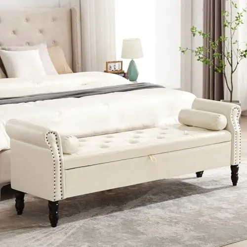 PU Leather, King Size, Tufted, Spiral Legs