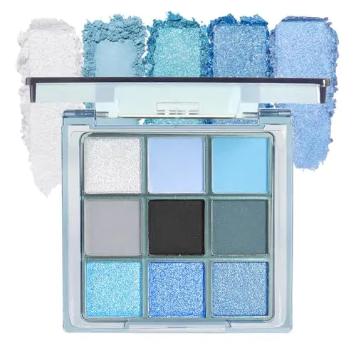 Blue-themed shimmer/matte mini palette