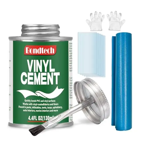 Bondtech vinyl cement with brush applicator for strong repairs