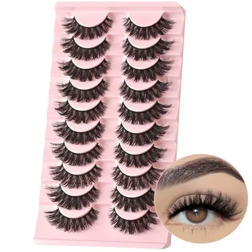 10 Pairs Full Volume Faux Mink