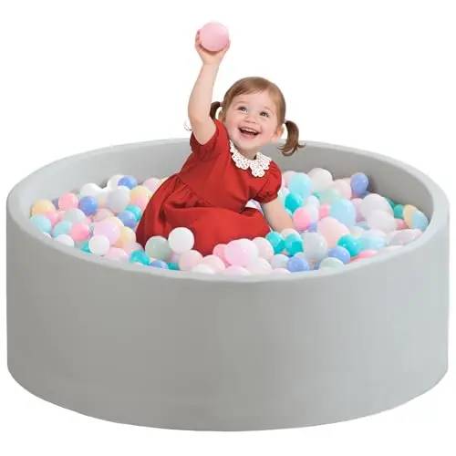 35" Soft Memory Foam Kids Pit (Gray, No Balls)