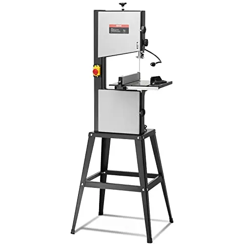 VEVOR 10-inch bandsaw with metal stand and work light