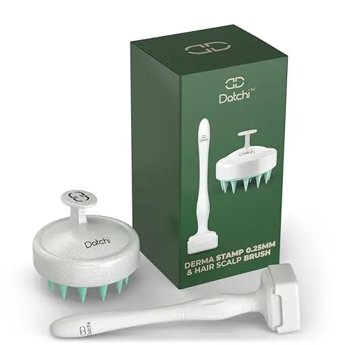 Datchi derma stamp with silicone scalp scrubber for hair and beard care