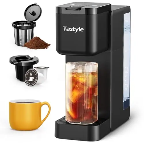 Tastyle hot and iced coffee maker with removable reservoir