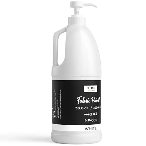Nicpro white fabric paint large bottle with pump