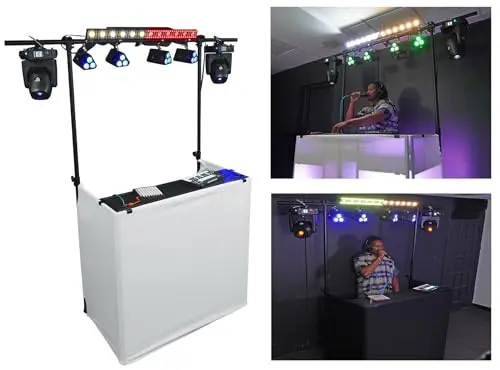 Mobile DJ booth table & lighting truss system
