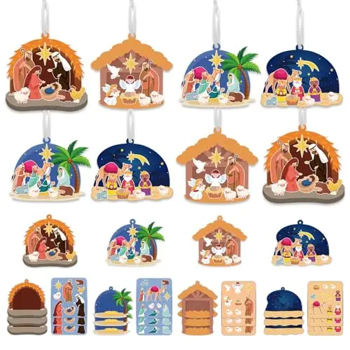 VABAMNA nativity ornament crafts kit with stickers and cutouts