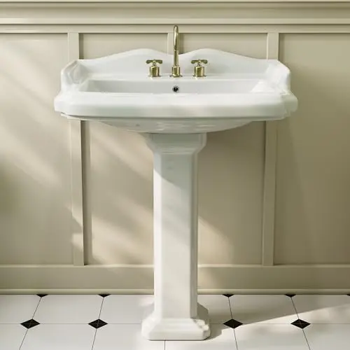 23" Vintage Rectangular Pedestal Sink