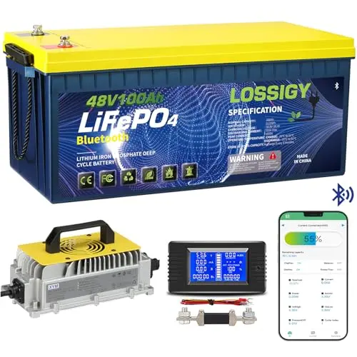 LiFePO4 Battery, Bluetooth BMS, 10 Year Service